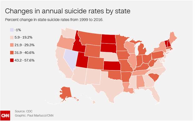 Changes in annual suicide rates by state